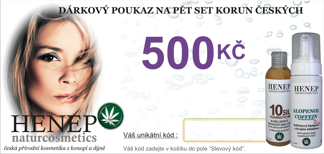 Dárkový poukaz 500Kč pro nákup na www.henep.live